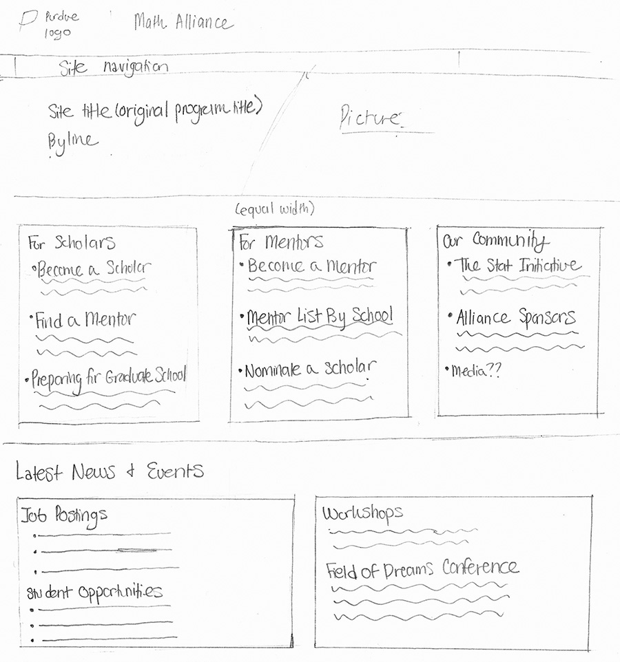 Math Alliance homepage sketch