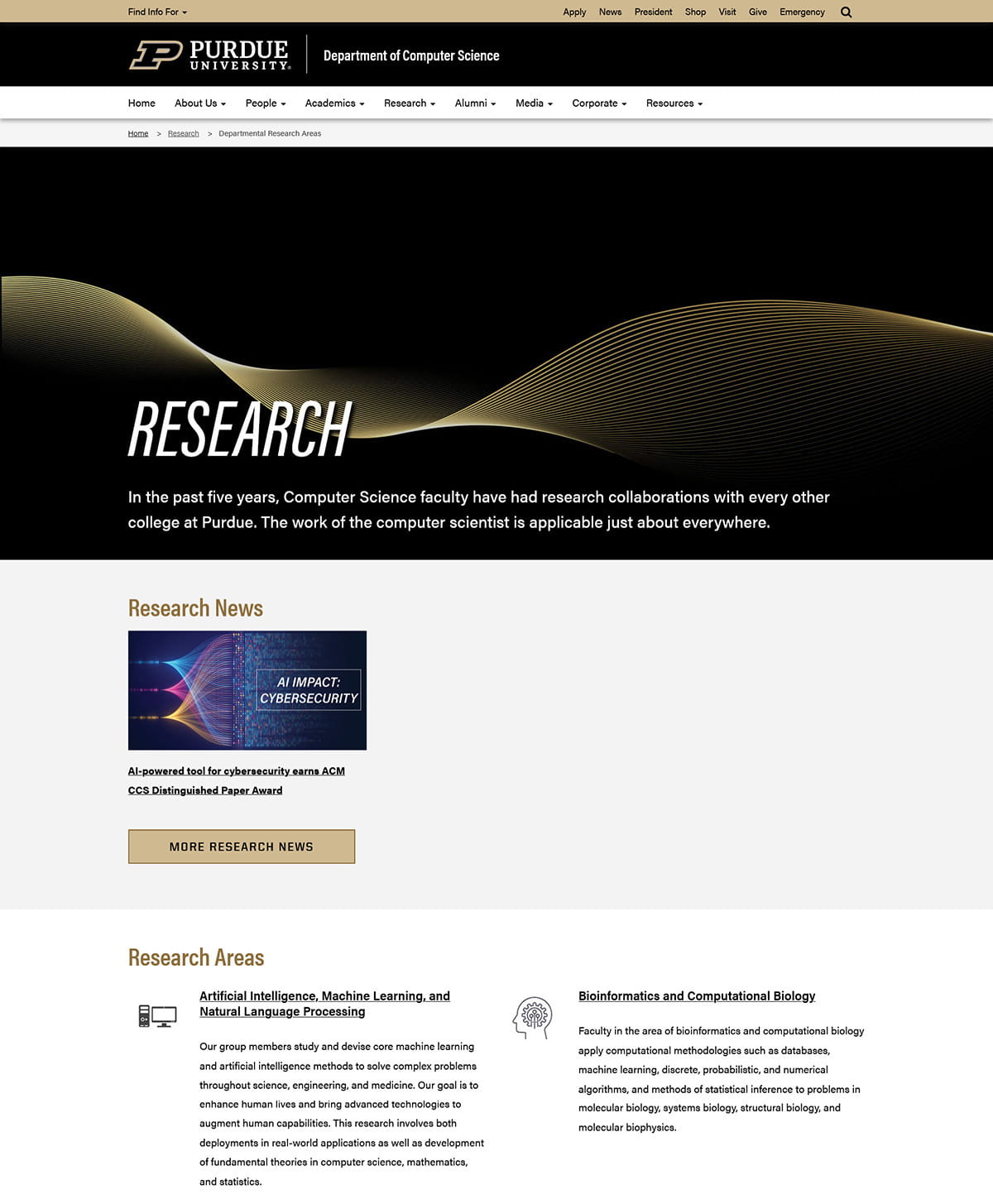 New Computer Science research main page