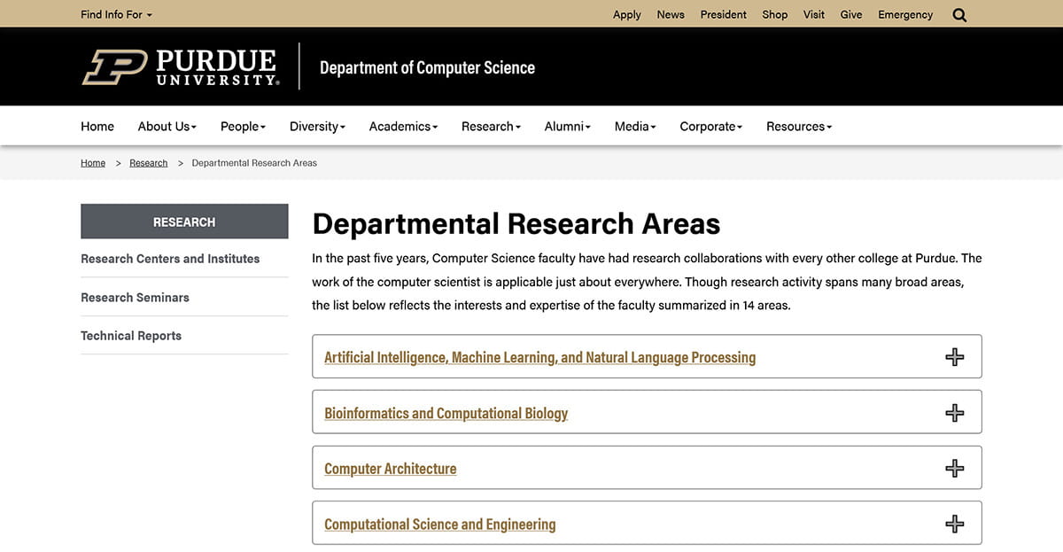 Computer Science old research page